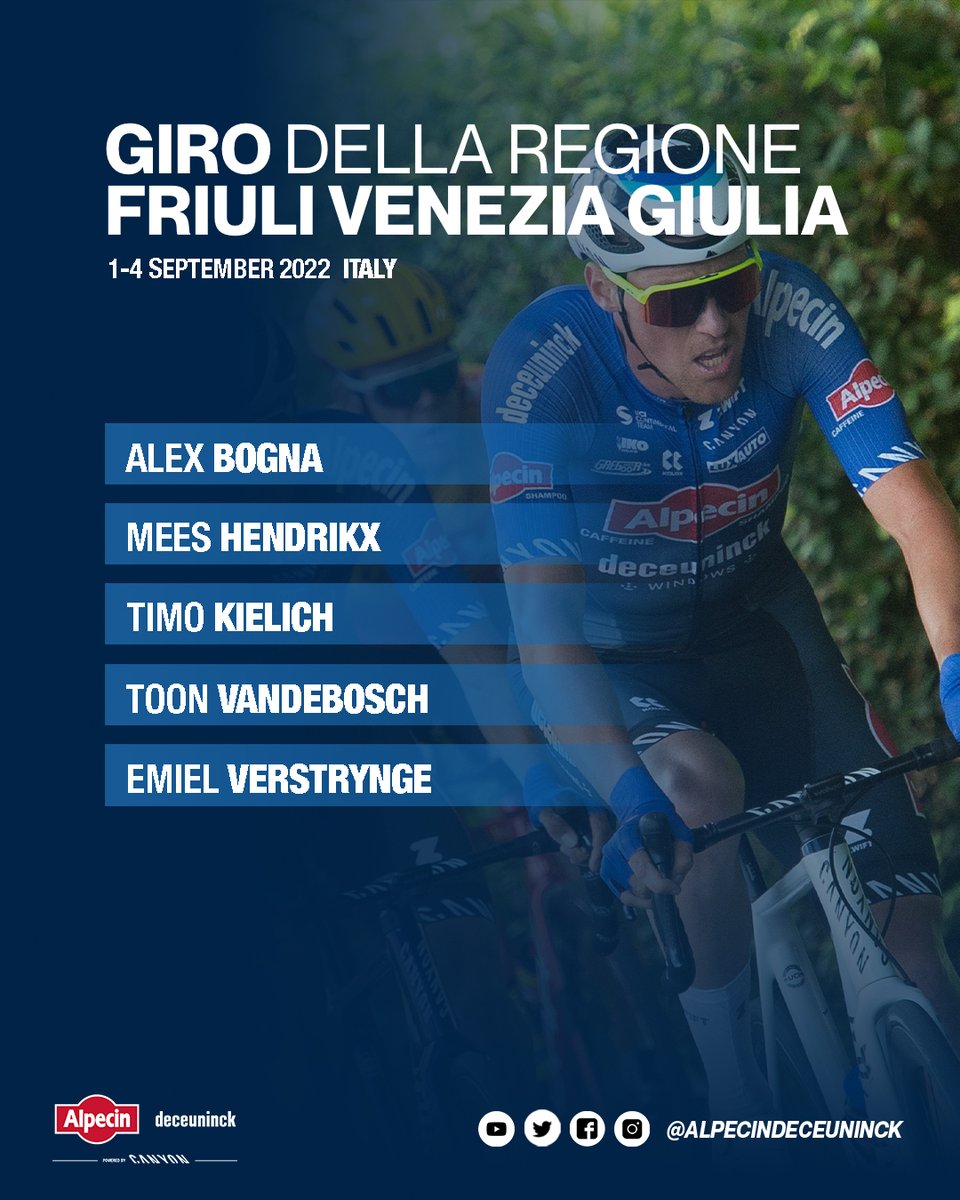 #AlpecinDeceuninck Development Team is in Italy for the 'Giro della Regione Friuli Venezia Giulia' (2.2), which starts tomorrow with a 20 km ITT. And on Saturday, the mythical Zoncolan awaits! 

In bocca al lupo, ragazzi 💪🇮🇹