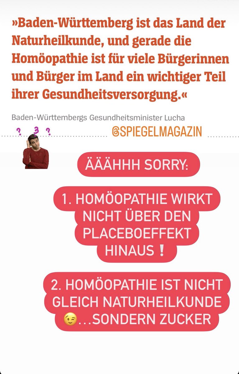 Wer #Homöopathie sät, wird Impfgegner ernten, liebes #BadenWürttemberg … Oh, Upps: ist ja schon geschehen 😉🧐 

Sollten wir nicht besser Patienten dort hinleiten, wo eine wissenschaftlich belegte Wirksamkeit vorliegt!!? #evidence