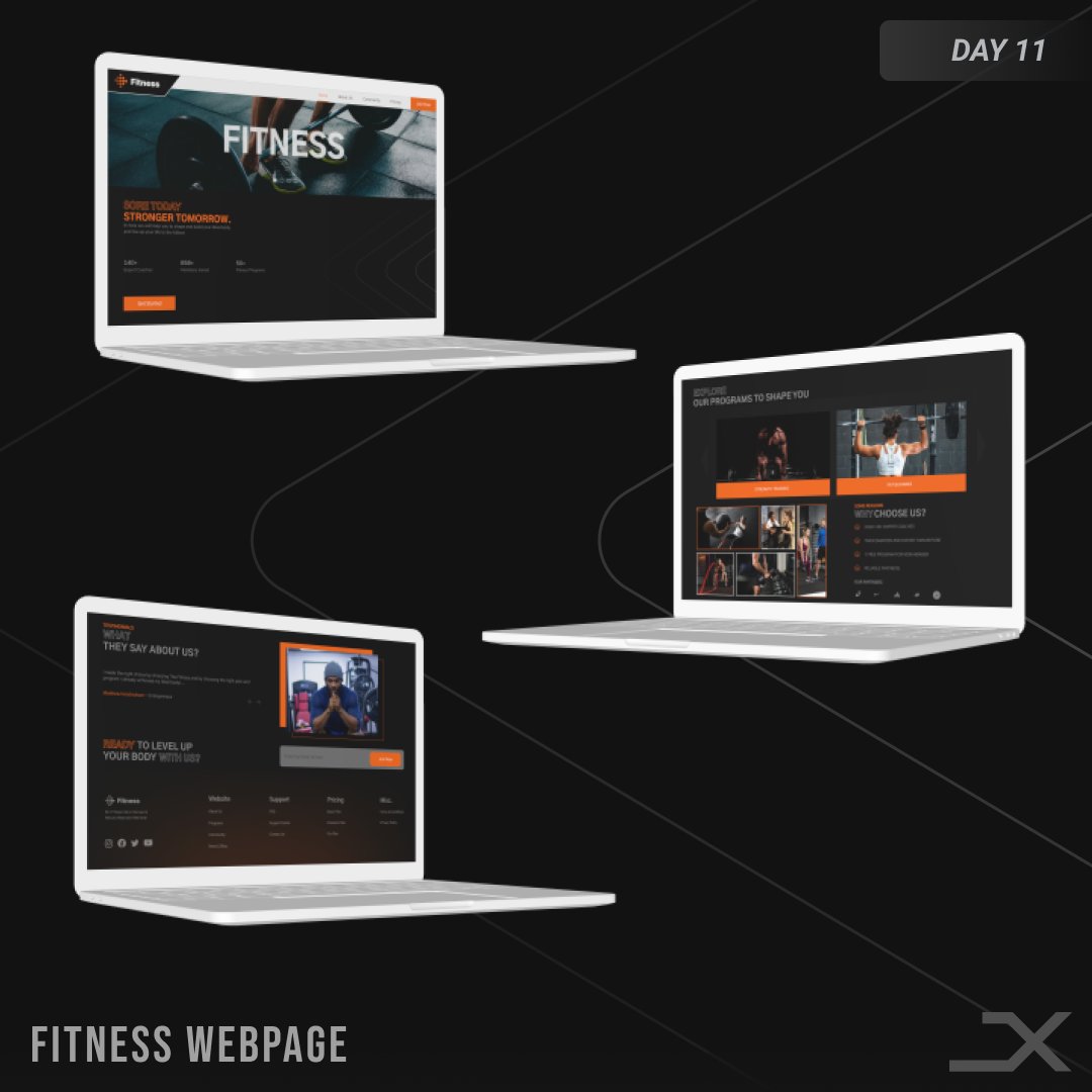 amal_joym's tweet photo. DAY 11
FITNESS WEBPAGE
This webpage is for Fitness purposes. The user can explore through the programs offered by the gym team and the user can track his/her progress
Come let's #create #designX #DailyUI #fitness #uidesign #ux #ui #uiux #figma https://t.co/GBhIlKnDJk