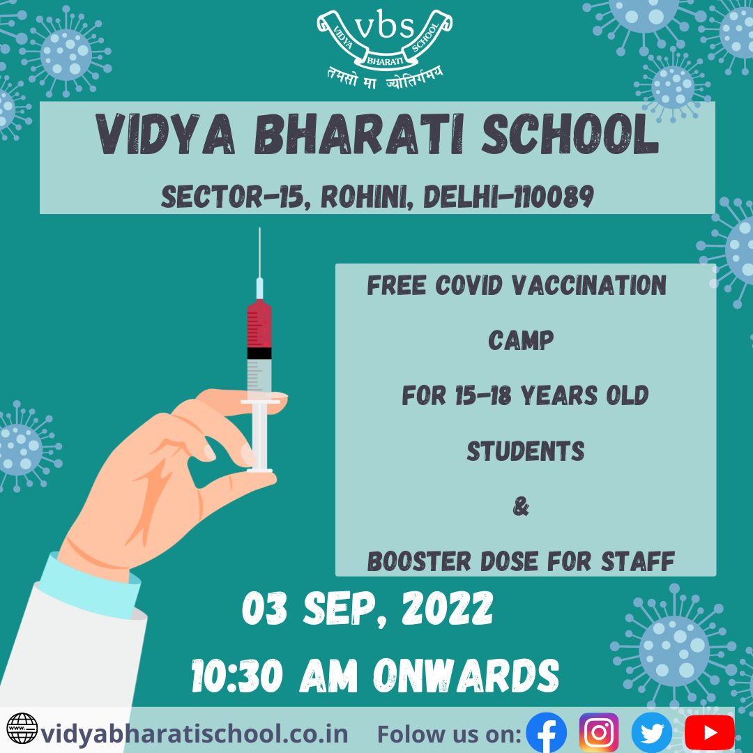 bharati_school's tweet photo. Get Vaccinated..

#vbs #vidyabharatischool #bestschoolrohini #bestschooldelhi #delhi #india #ᴄᴏᴠɪᴅᴠᴀᴄᴄɪɴᴀᴛɪᴏɴ #covidvaccine #sdgs #globalconnect #globalcitizen #21stcenturyskills #21stcenturylearner #CBSE https://t.co/R9drSCA0Pj