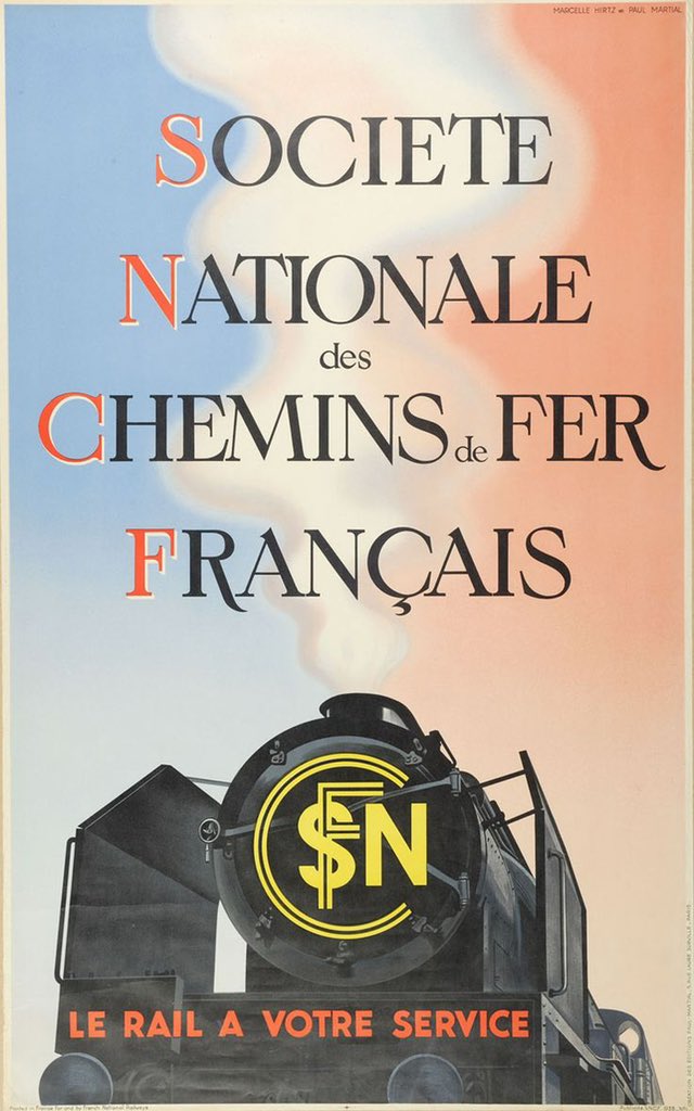 AntoinePrt's tweet photo. 31 août ... 1937
Création de la #SNCF, la Société Nationale des Chemin de fer Français, par convention entre l’État et les différentes compagnies privées de l'époque : Nord, Est, PO, Midi, PLM, les chemins de fer d'Alsace et de Lorraine et les chemins de fer de l’État.

🚂🚄🎂 https://t.co/iFqoWyR9Du