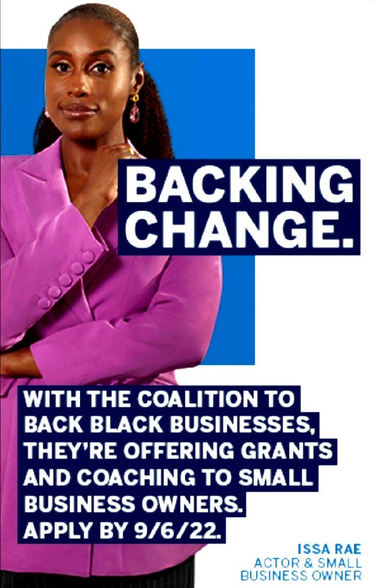 ywilsond's tweet photo. The Coalition to Back Black Businesses is a grantmaking/training initiative, helping Black-owned small businesses recover from the pandemic. Launched in Fall 2020, it provides grants to qualifying Black-owned small businesses thru 2023. Learn more here: https://t.co/EVEE6tmfcR https://t.co/7jVW4n4haf