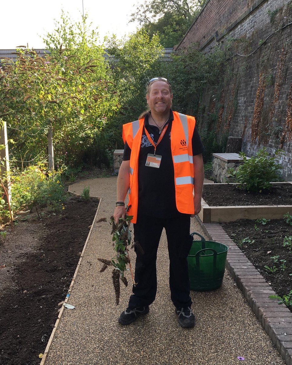 Work in progress on the Secret Garden as part of the Wellington Ways Project at Wellington Station. And the bees like it! <a href="/WestMidRailway/">West Midlands Railway</a> <a href="/TelfordWrekin/">Telford & Wrekin Council</a> <a href="/wellingtonla21/">Wellington LA21</a> <a href="/LoveWellington1/">Love Wellington</a> <a href="/ABusinessMaker/">Fay Easton</a> <a href="/CommunityRail/">Community Rail Network</a>