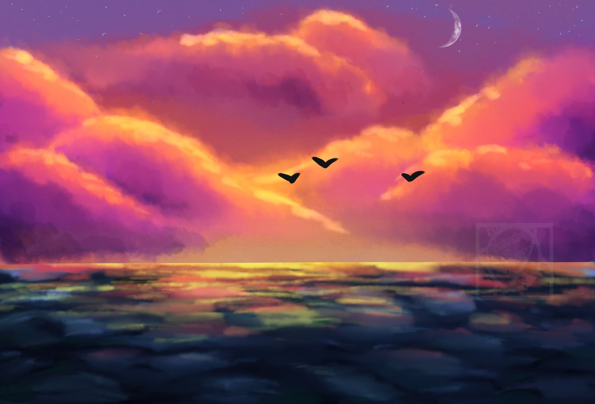 MothicStudio's tweet photo. Sugary Sweet Sunset.... don't question the name.
#art #artists #ArtistOnTwitter #sunset #digitalart #procreateart https://t.co/WluktqzQ3Z