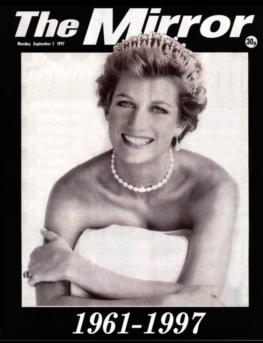 25yrs ago today, the world’s biggest star died in a car crash. She was so famous I didn’t even need to put her name on the Daily Mirror front page about the tragedy. Everyone knew Princess Diana &amp; this Demarchelier photo epitomised her radiant beauty &amp; superstar quality. RIP.