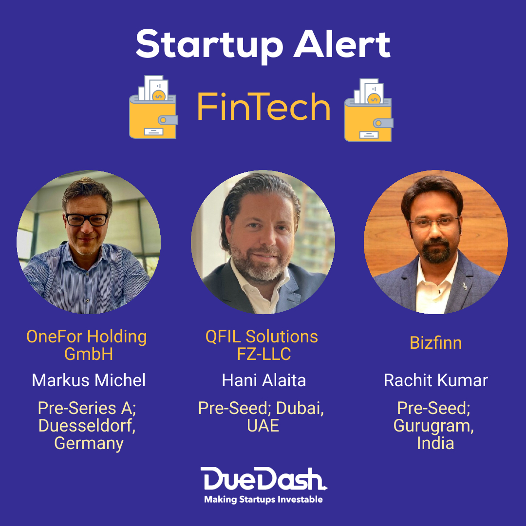 duedash_network's tweet image. 🚨 FinTech Startup Alert! Learn more about these amazing startups and as an investor get the data you need to make your investment decision. /1