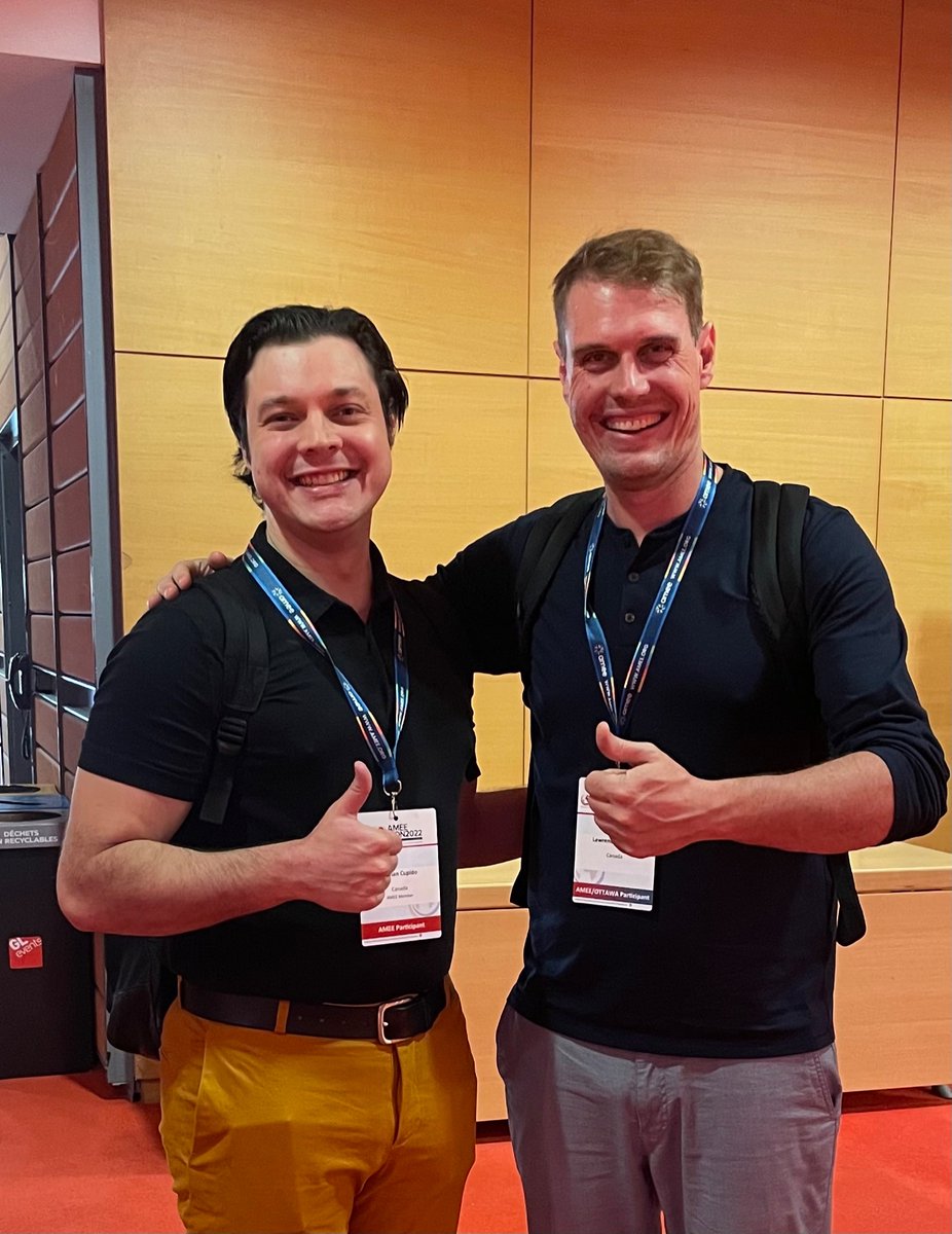 Lawrence Grierson (@lawrencgrierson) on Twitter photo Look who I found at #AMEE2022… <a href="/McMasterHSED/">MSc Health Sci Education (HSED)</a> alum <a href="/cupido_ne/">Nathan Cupido</a>!
Nathan’s thesis was on surgical professional identity formation. Now he’s an <a href="/theWilsonCentre/">The Wilson Centre</a> PhD(c), working w <a href="/CFPC_e/">The College of Family Physicians of Canada</a> on adaptive expertise in Family Medicine.
Our grads are shaping the #meded future! Look who I found at #AMEE2022… <a href="/McMasterHSED/">MSc Health Sci Education (HSED)</a> alum <a href="/cupido_ne/">Nathan Cupido</a>!
Nathan’s thesis was on surgical professional identity formation. Now he’s an <a href="/theWilsonCentre/">The Wilson Centre</a> PhD(c), working w <a href="/CFPC_e/">The College of Family Physicians of Canada</a> on adaptive expertise in Family Medicine.
Our grads are shaping the #meded future!