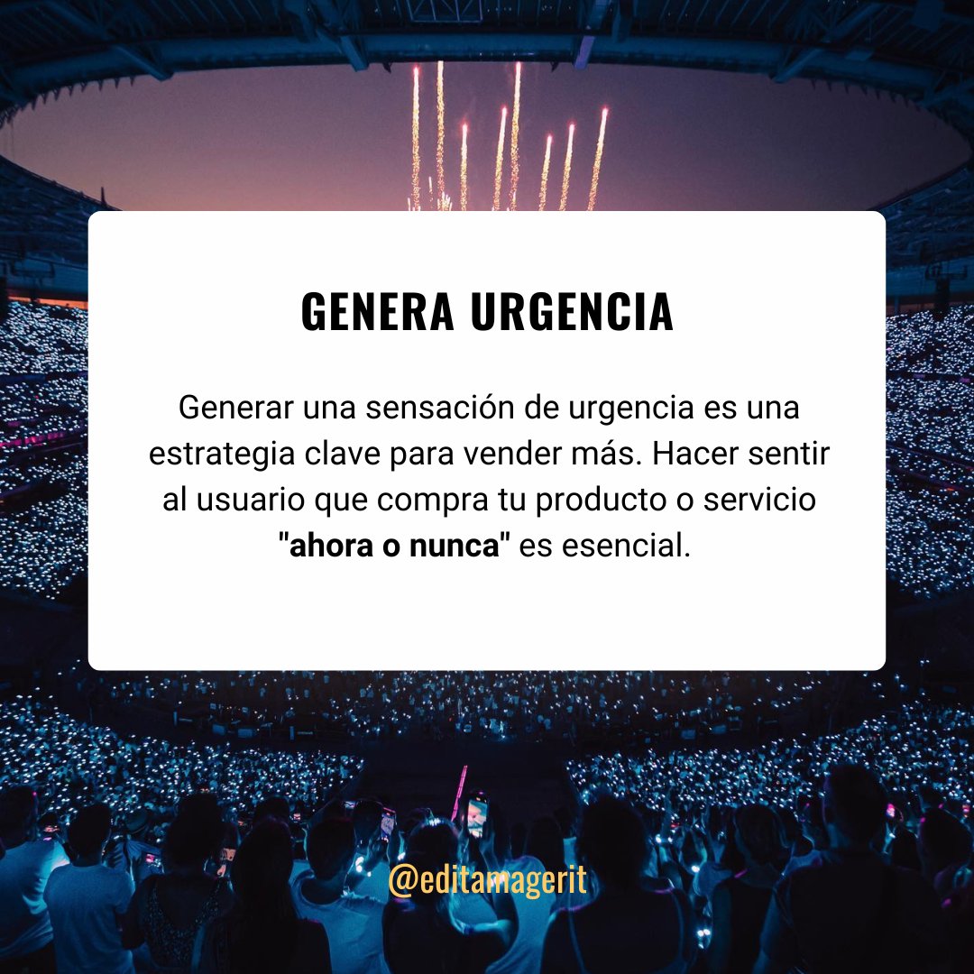 editamagerit's tweet photo. Por último, GENERA URGENCIA 🏃🏼‍♀️🏃🏼‍♀️🏃🏼‍♀️. Hacer sentir a las personas que compran tu producto o servicio "ahora o nunca" es una de las estrategias de #marketing más eficaces. https://t.co/I8hfzQQmdy
