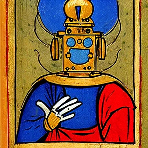 I created art by AI Picasso #aipicassoやるやんけ…(呪文:medieval art royal robot) 
