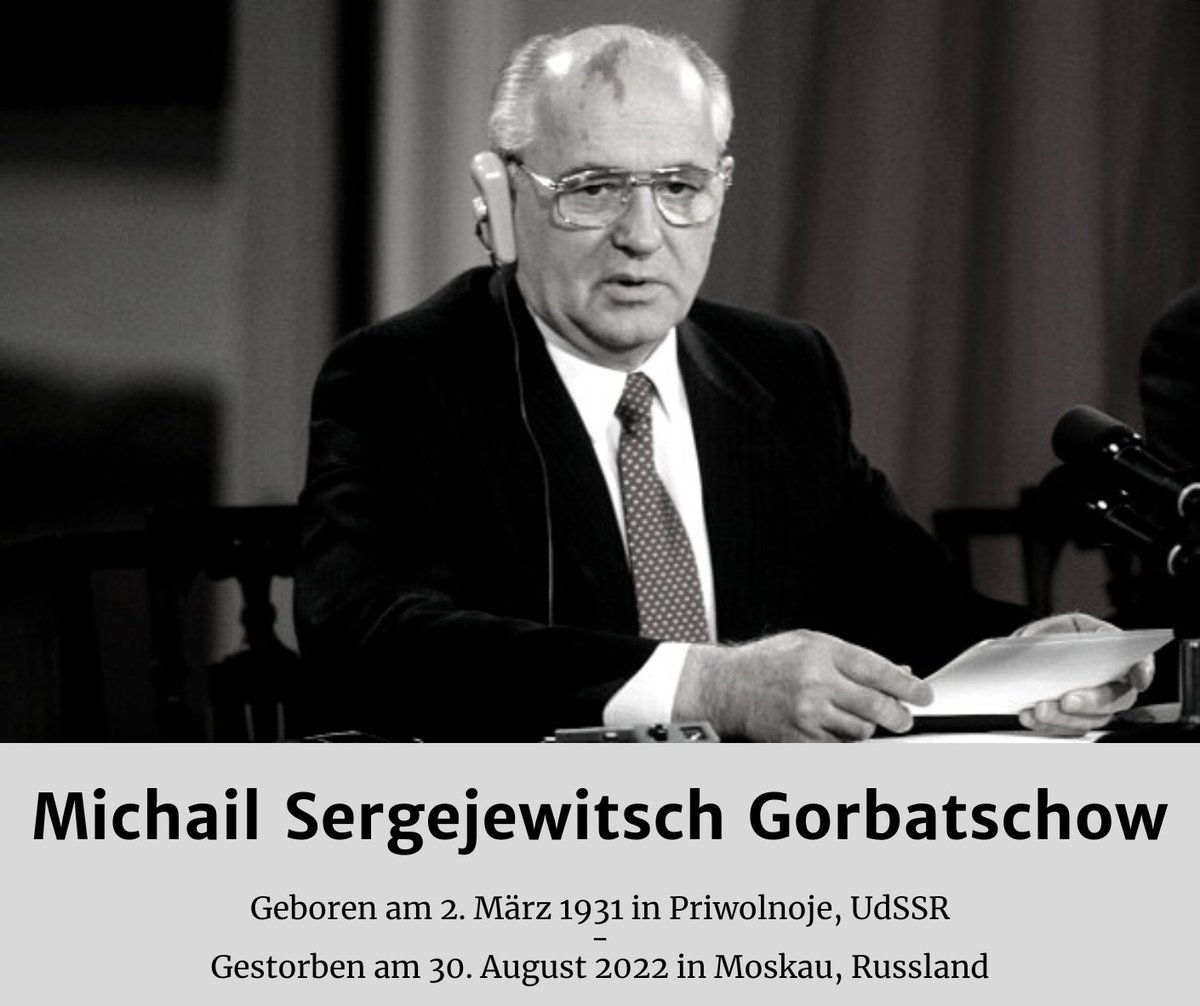 🕯️Wladimir Putin: '#Gorbatschow war ein Politiker und Staatsmann, der den Verlauf der Weltgeschichte enorm beeinflusste. Er hat das Land durch eine Zeit komplexer Veränderungen und großer außenpolitischer, wirtschaftlicher und gesellschaftlicher Herausforderungen geführt'.