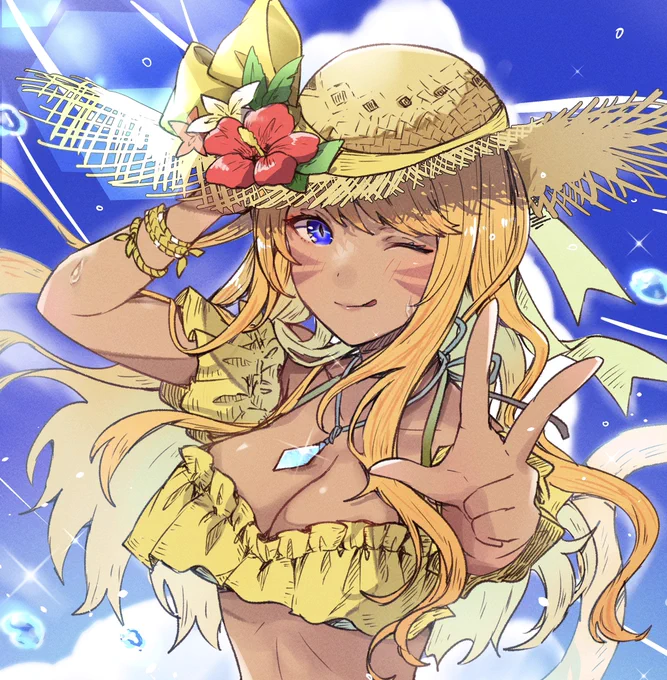 #今月描いた絵を晒そう #FF14 水着つめあわせ 