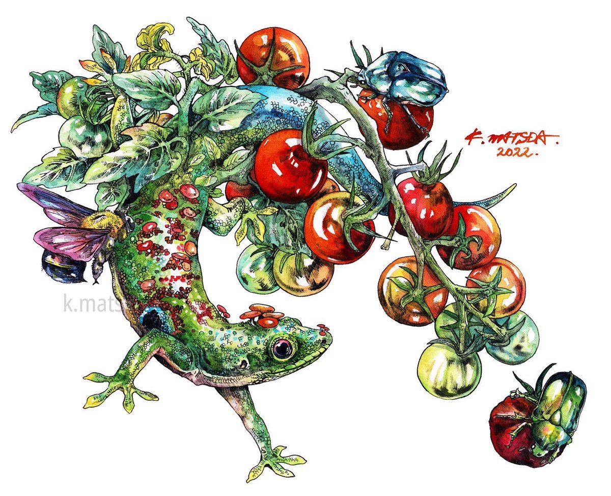 「#野菜の日 生き物と実りの親和性もなかなかに良いも少しなにか描いてみたいな 」|Keso Artのイラスト