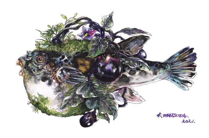 #野菜の日 生き物と実りの親和性もなかなかに良いも少しなにか描いてみたいな 