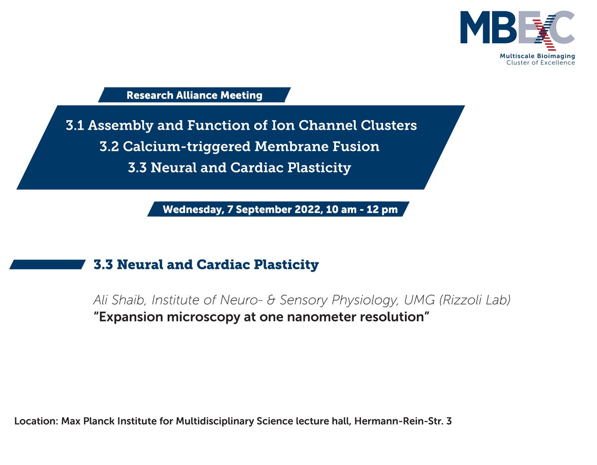 AliHShaib's tweet photo. will be presenting next Wednesday #ONE_Microscopy at the MBExC Research Alliance Meeting at the Max Planck Institute for Multidisciplinary Science. https://t.co/Hl2vpzXGCF