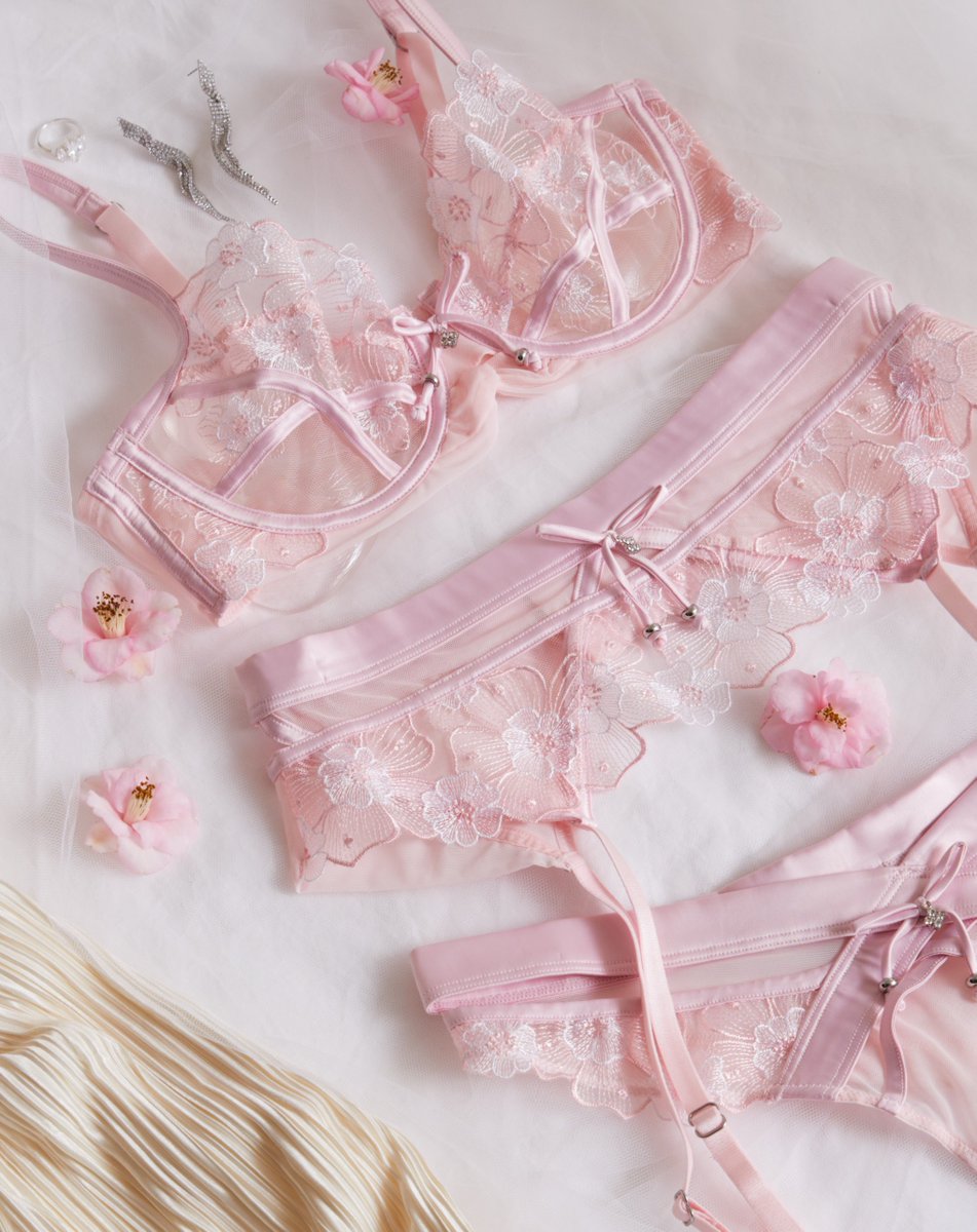 Feel pretty in pink with the all new Enchanted Blushing Bride set. You don't need to be a bride to fall for this one. With floral embroidery, tulle details and satin bow finishes, there's lots to love. bit.ly/3PXTwyx