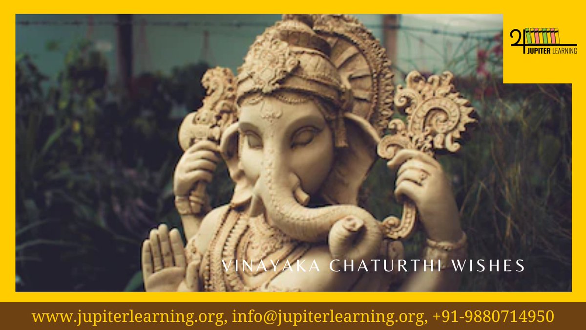 JupiterLearning's tweet photo. Wishing everyone a Happy Ganesh Chaturthi.

May He bless you all with wisdom to beat all obstacles in your life.

#ganeshchaturthi #ganeshchaturthi2022 #jupiterlearning https://t.co/IdR8WUCzHF
