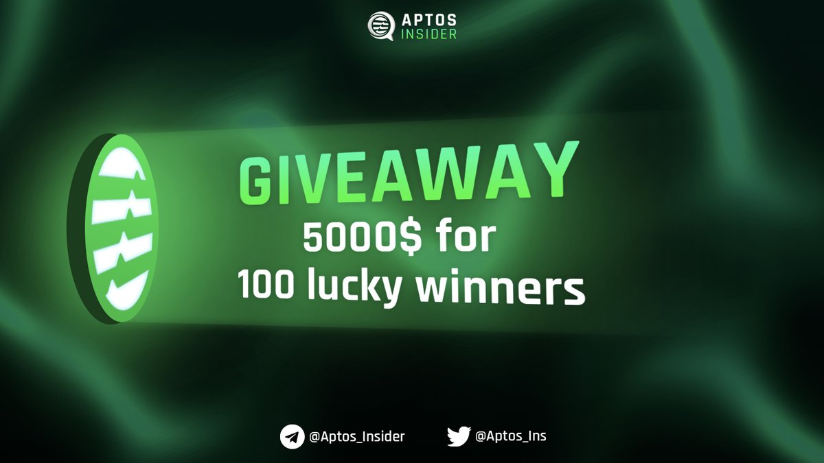 GIVEAWAY FROM @aptos_ins FOR FAN OF <a href="/AptosLabs/">Aptos Labs</a>🌊 

🎁 GIVEAWAY: 5000$ for 100 Lucky Winner
 📅End date: 30th September, 2022
❗️ Please complete task here: 
1. Comment your project in <a href="/AptosLabs/">Aptos Labs</a> you want to know
2. Finish task here: gleam.io/KcY8T/5000-for……

#Aptos #Giveaway