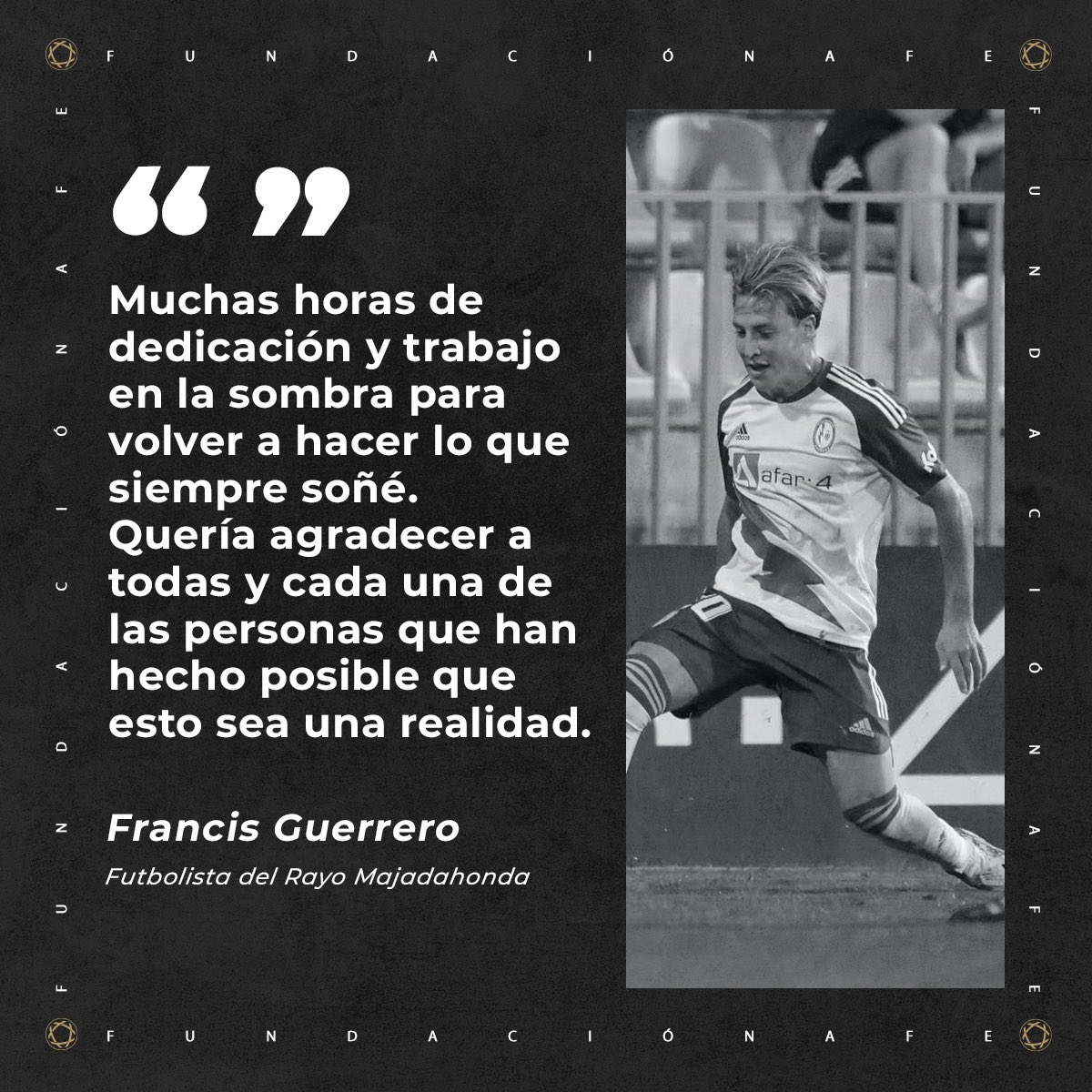 💬 “Muchas horas de dedicación y trabajo en la sombra para volver a hacer lo que siempre soñé. Quería agradecer a todas las personas que han hecho posible”.

🗣 ¡Dos años trabajando en silencio para volver a sentirse futbolista. ¡Nos alegramos mucho de tu regreso, <a href="/Francis_gm7/">Francis Guerrero</a>!
