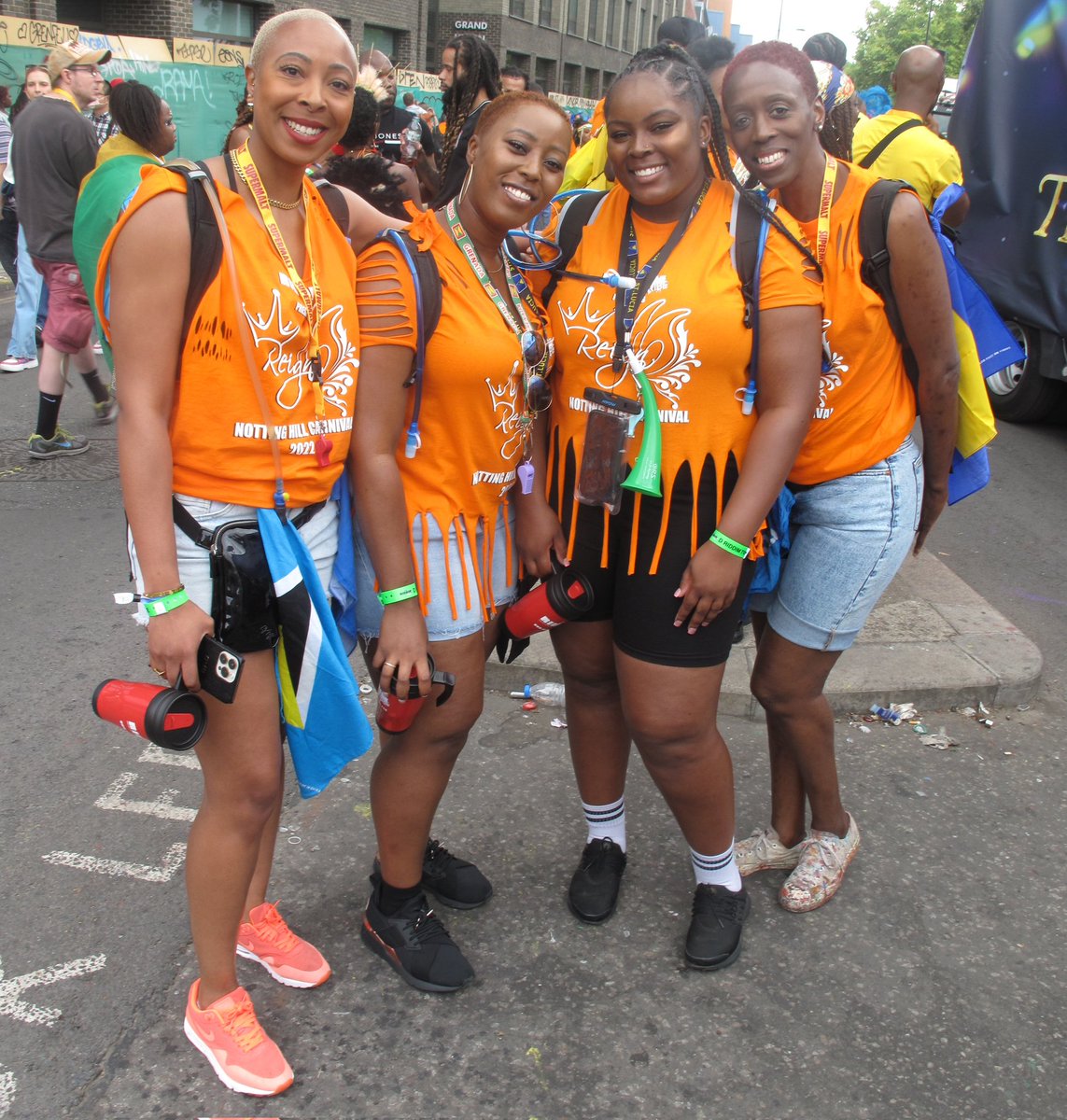 My picture of the four adorable females &amp; the best advertisement for <a href="/DRiddimTribe/">D Riddim Tribe</a> presents  Monday at <a href="/NHCarnivalLDN/">Notting Hill Carnival</a> These 4 lovely ladies were greeting the day with killer smiles, smiles that would have toothpaste company Chief executives crawling on their knees to have them.
