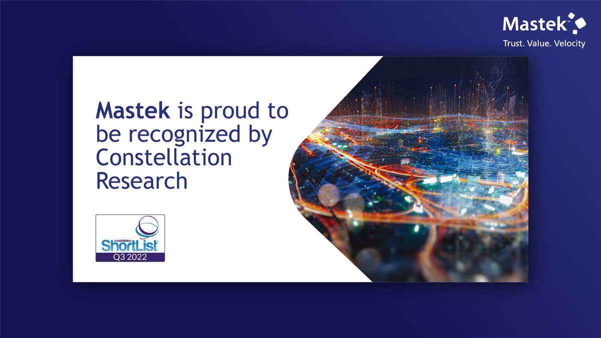 Mastekltd's tweet photo. Exciting news! @Mastekltd has been named to the @constellationr ShortList for Digital Transformation Services (DTX): Global Q3 2022.
Click to read more: https://t.co/IGw3CGMtBF
@HiralChandrana 
 #ConstellationShortlist #shortlistawards #digitaltransformation #digitaldecomplexed https://t.co/OB9uHqdMs1