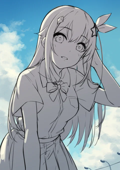 次はしっとりした雰囲気で夏服そらちゃん描きたいと思います。 