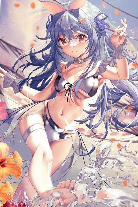 #今月描いた絵を晒そう ぺこちゃぁぁんちゃんと夏らしいイラスト描いてた 