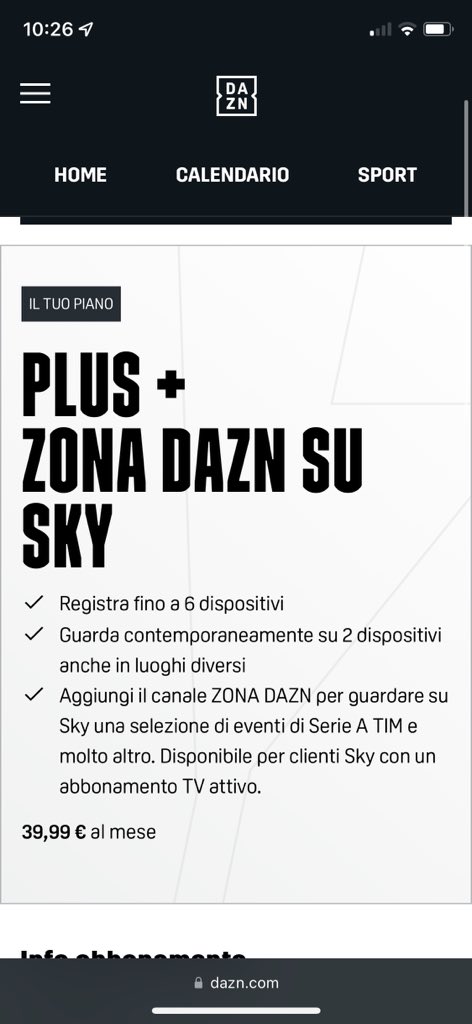Zelios86's tweet photo. @DAZN_HELP_ITA Salve, anche se risulta attiva zona DAZN su Sky, non riesco a visualizzare DAZN su Sky. Il canale mi comunica che non ho attivo zona DAZN su Sky. È successo dopo che ho cambiato metodo di pagamento da iTunes a PAYPAL. Potete aiutarmi? Grazie. https://t.co/xc0uVXK9SI