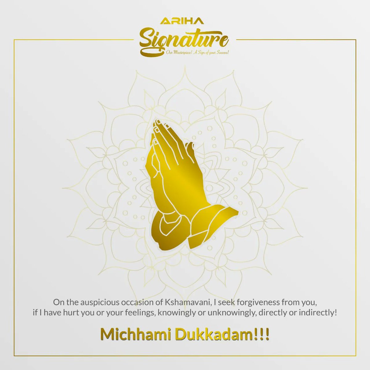 ArihaGroup's tweet photo. May this Paryushan Parv brings you happiness &amp; prosperity. May we all get self-purification &amp; uplift so we can adhere to the ten universal virtues in our life. Have a blessed Paryushan Parv.
#paryushan #paryushanmahaparva2022 #realestate #Arihagroup #arihasignature #GoregaonWest https://t.co/yW3G87YUbX