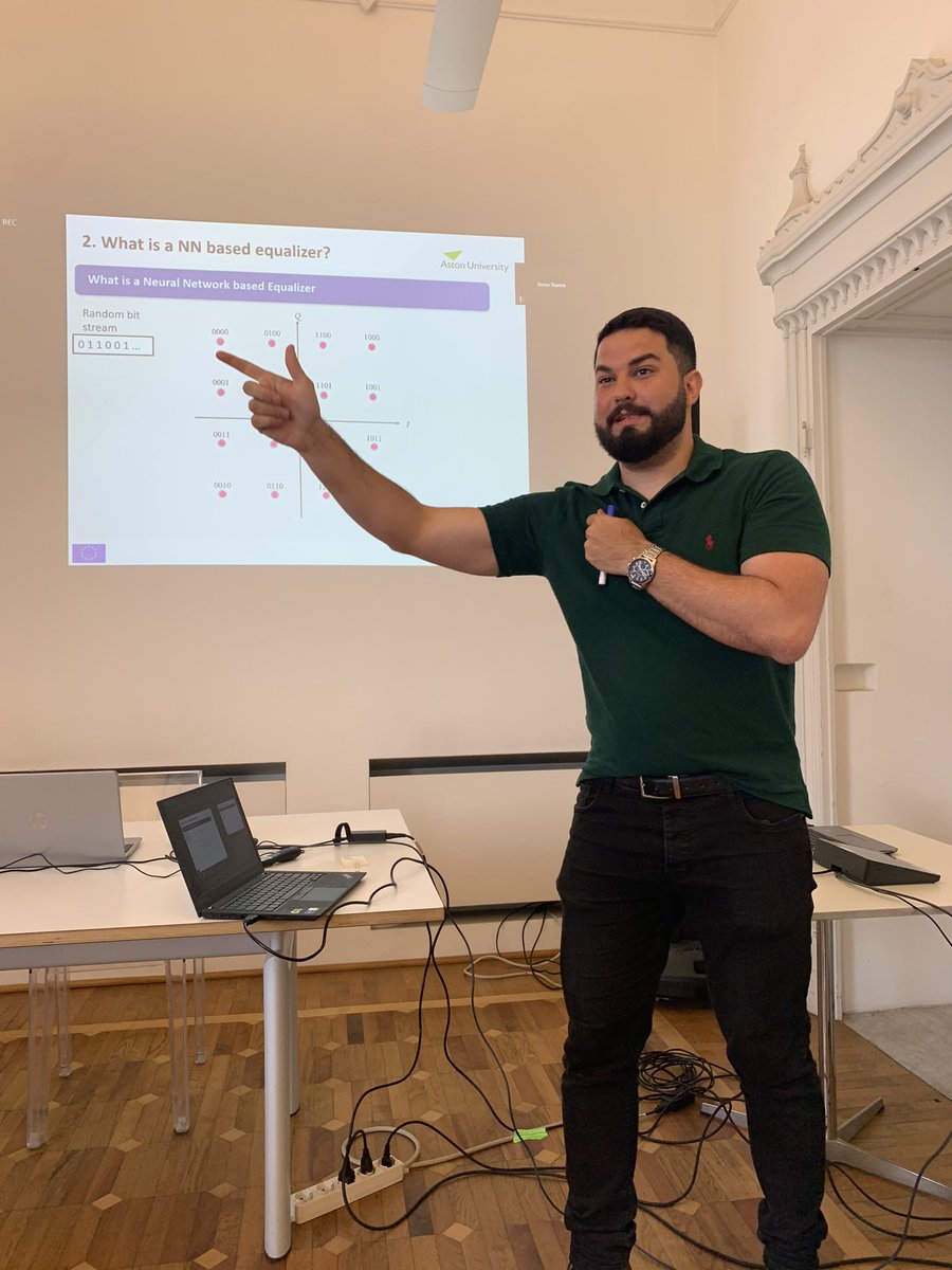 sylvaingigan's tweet photo. A very didactic student presentation by @PedroFr81462073 from @AstonPhotonics on ML for optical communication at #MachineLearningPhotonics school. https://t.co/ZOW4qARQA9