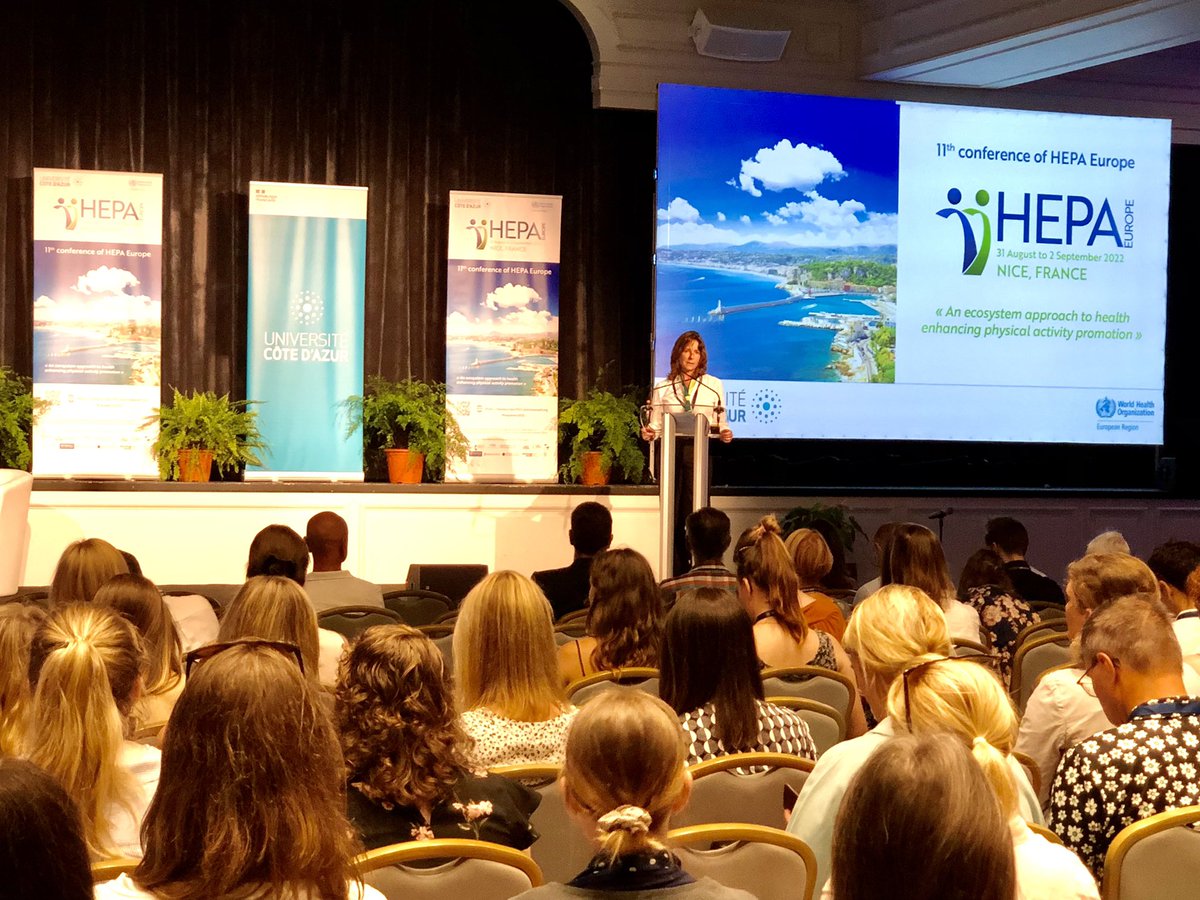 peyran's tweet photo. [Live] #HEPAEuro2022
C’est parti pour la 11ème conférence HEPA Europe ‘an ecosystem approach to health enhancing physical activity promotion’ @WHO_Europe @hepaeurope @Univ_CotedAzur 
40 pays représentés 
350 participants
Plus de 40 étudiants Master @stapsNiceUCA mobilisés. https://t.co/Pg540P7FSE