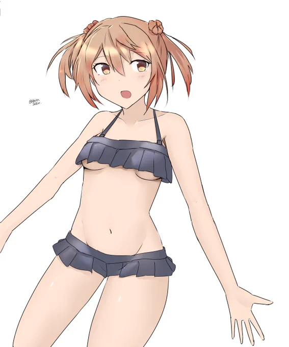 夏も終わりなので満潮に朝潮型指定の水着を。#艦これ版深夜の真剣お絵描き60分一本勝負#艦これ版真剣お絵描き60分一本勝負_20220831 