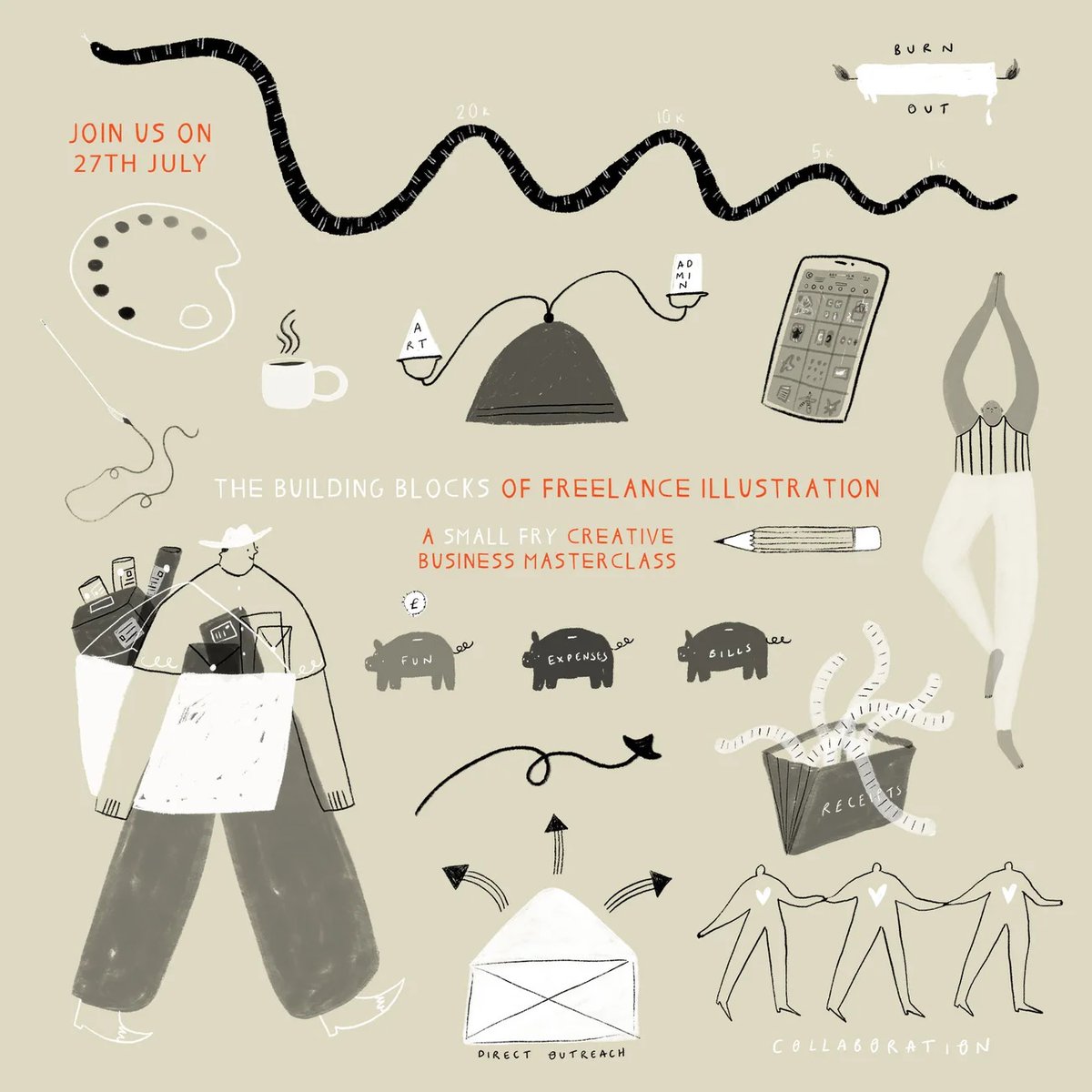 smallfryco_'s tweet photo. Small Fry's Building Blocks of Freelance #Illustration 3.5hr Masterclass 🤠

Covering Topics such as; Portfolio &amp; Website, Diversifying your Income, Part-time Jobs, Power of Collaboration, Contacting Clients, Business skills + lot's more.

Purchase here: https://t.co/LibNpCI0Pz https://t.co/WCusdMmC6G