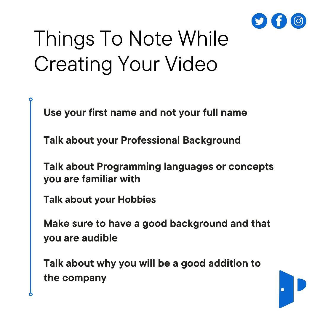 Prodevs_io's tweet photo. Take note of these tips while creating your video.
It is very essential that these vital details should not be overlooked.
#techmarketplace #wearehiring #nowhiring #recruitmentcompany #recruitmentplatform #outsourcing https://t.co/PGbavcx1GO