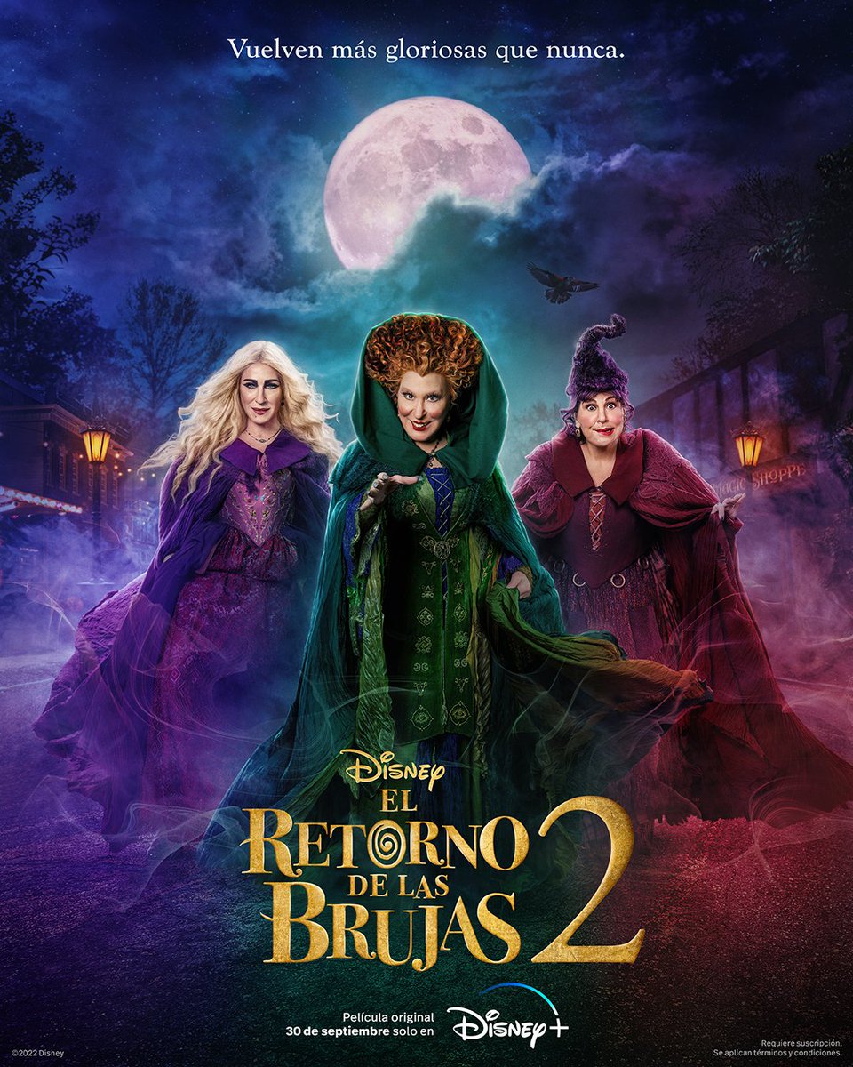 Las hermanas Sanderson vuelven más gloriosas que nunca 🕯️
#ElRetornoDeLasBrujas2, una nueva Película Original. ¡Disponible el 30 de septiembre solo en #DisneyPlus!