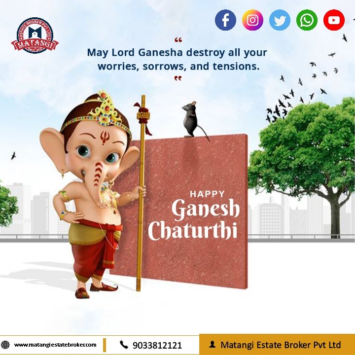 matangibroker's tweet photo. एकदन्तं महाकायं लम्बोदरगजाननम्ं। विध्ननाशकरं देवं हेरम्बं प्रणमाम्यहम्॥
गणेश चतुर्थी की आप सभी को हार्दिक शुभकामनाओं ।।
#Matangi #GaneshChaturthi #Ganesha #Ganapati #Loard #Maharashtra #RealEstate #RealEstateAgents #Realtor #PropertyManagement #PicOfTheDay #Ahmedabad #Mumbai https://t.co/d3044OB7v0