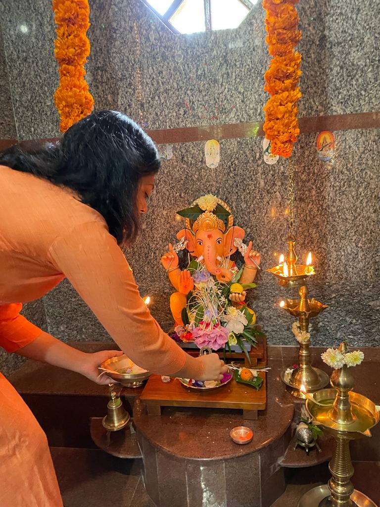 RashmiDVS's tweet photo. Back home at Udupi just in time for Ganesha Chaturthi 2022 (Priorities) From our bappa to yours, sending all the positivity and goodness 🕉❤🌺 https://t.co/pGjk5ZRt0s