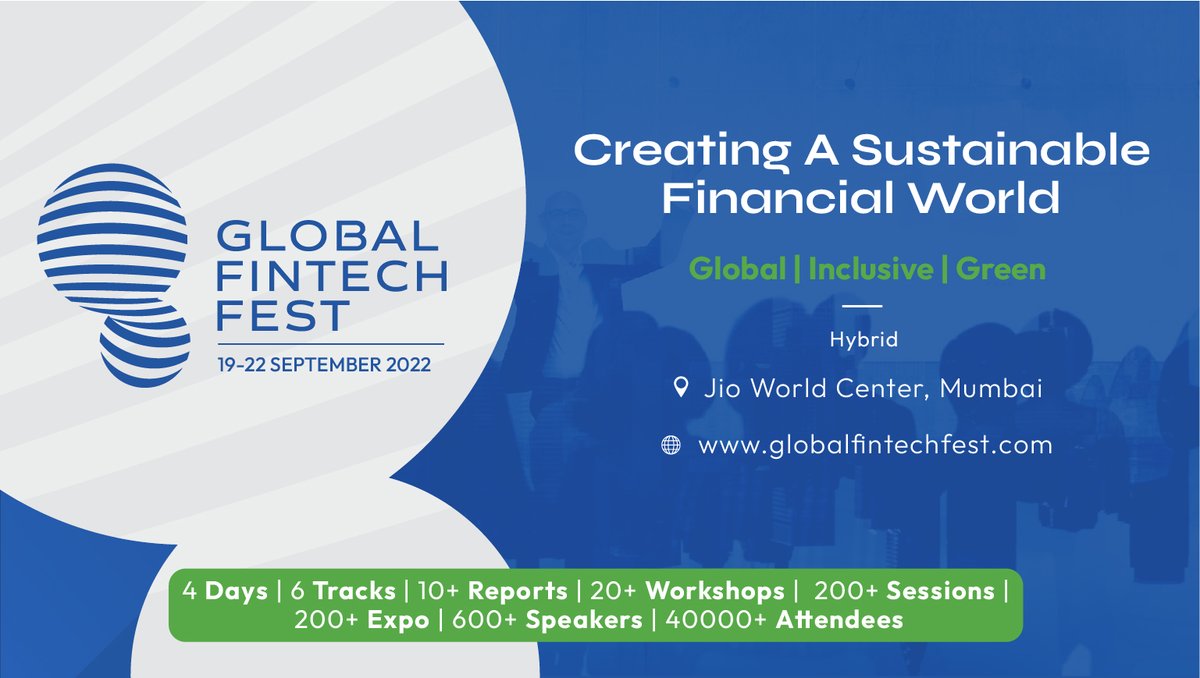 Network with 40,000+ fintech experts in an environment like no other! The third edition of #globalfintechfest22 is organized by the 
<a href="/NPCI_NPCI/">NPCI</a>
, 
<a href="/PCIUpdates/">PCI</a>
, and 
<a href="/FCCUpdates/">Fintech Convergence Council</a>

Get your passes: register.globalfintechfest.com

#GFF2022 #GFF22 #fintech #payments