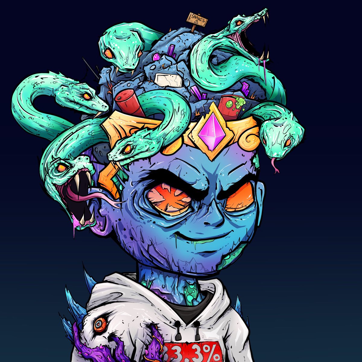 JellyCoNFT's tweet photo. And we told you @InfectedMob Rascals were going to be simple ☠️😈

Plans might have changed, they might not have.

I wouldn’t fade ANY Rascal right now! 

Buy a Rascal, stake it and get a 100% free 0 royalties airdrop.

https://t.co/QwIlhGuDdU https://t.co/tx8Mr75CBJ