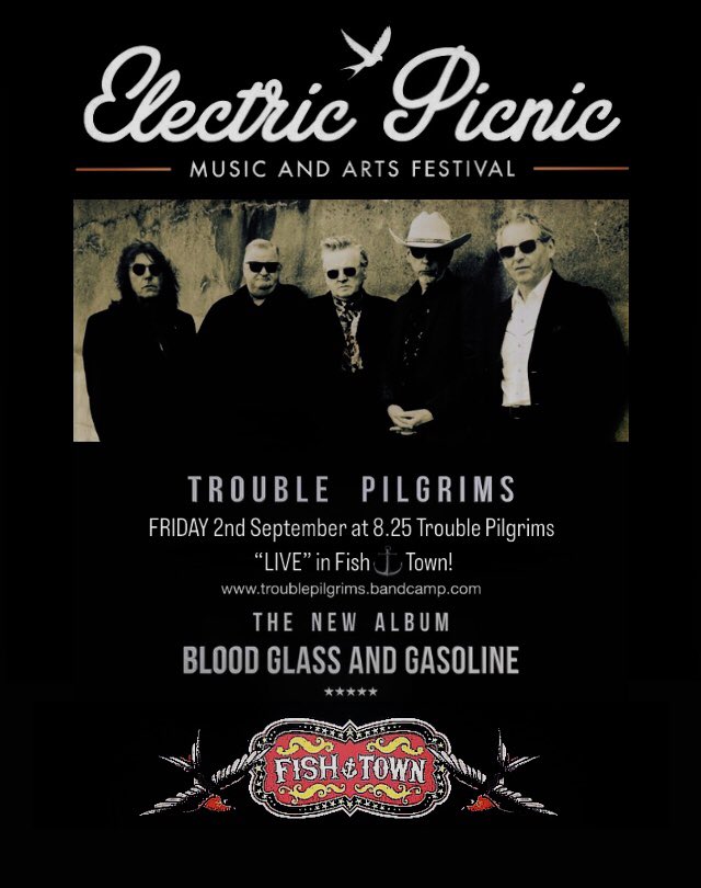 TroublePilgrims's tweet photo. With special thanks to the ringmaster himself @VivaJerryFish @TroublePilgrims returns #jerryfishelectricsideshow #jerryfishtent #FISHTOWN @epfestival
TROUBLE PILGRIMS LIVE 8:25 full tilt live set featuring songs from #bloodglassandgasoline #darkshadowsandrust
#seeyouupthefront https://t.co/Q0rry7LaSl