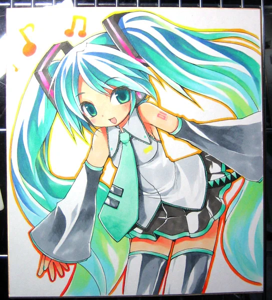 これは2007年に描いたミクちゃん 