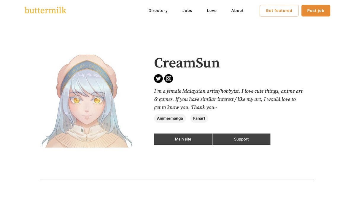 ✨ New artists on board ✨

Welcome, and thanks for joining! 🙌🔥
<a href="/CreamSunW/">CreamSun | CAFKL X & Fantasy Expo</a>
<a href="/sophieannsarts/">sophie | new art 📌</a>

Also, you can check out their profiles here ⤵️
buttermilkart.com/artists/creams…
buttermilkart.com/artists/sophie…