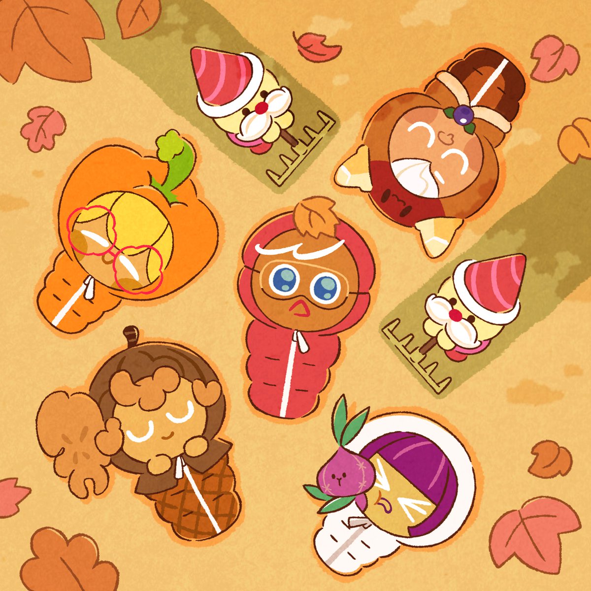 It's the season of ACORNS!🍂 Have you ever had a nap under the autumn skies?🏕 Here's to a toasty September! 단풍과 도토리의 계절이 왔어! 가을 햇살을 담요삼아 낮잠...