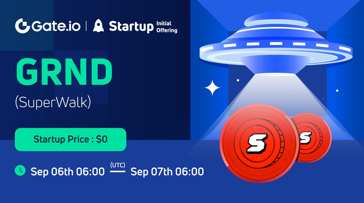 Gate_Launch's tweet photo. 💎 https://t.co/a1d9vCVWsR #Startup Free Offering: @SuperWalk_

⏰6:00, Sep 6th-Sep 7th (UTC)

🔹Airdrop Value: $100,000
🔹Eligibility: All KYC users

👉Participate: https://t.co/fVGUgKaKME
📰More: https://t.co/5Aa7alOpoX

#gateiostartup #GRND https://t.co/jIw7Jiqe5H