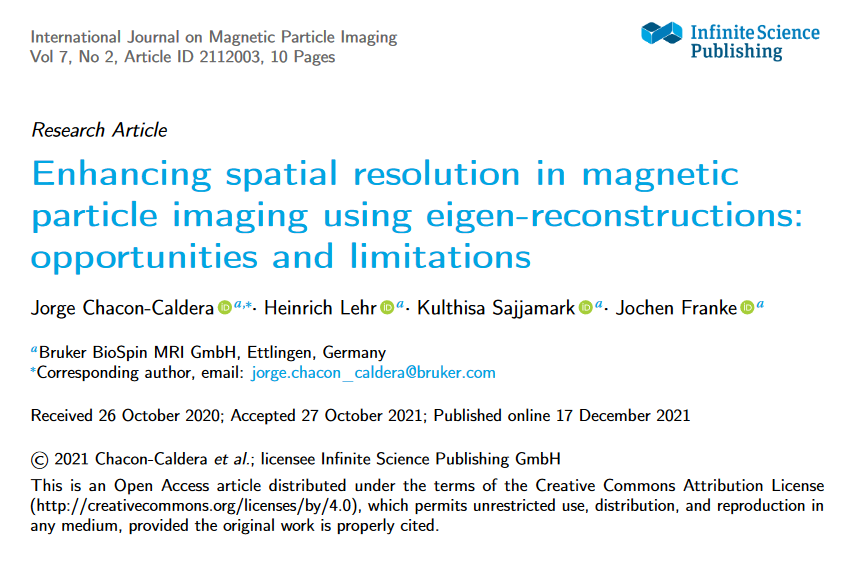 International Journal on Magnetic Particle Imaging tweet media