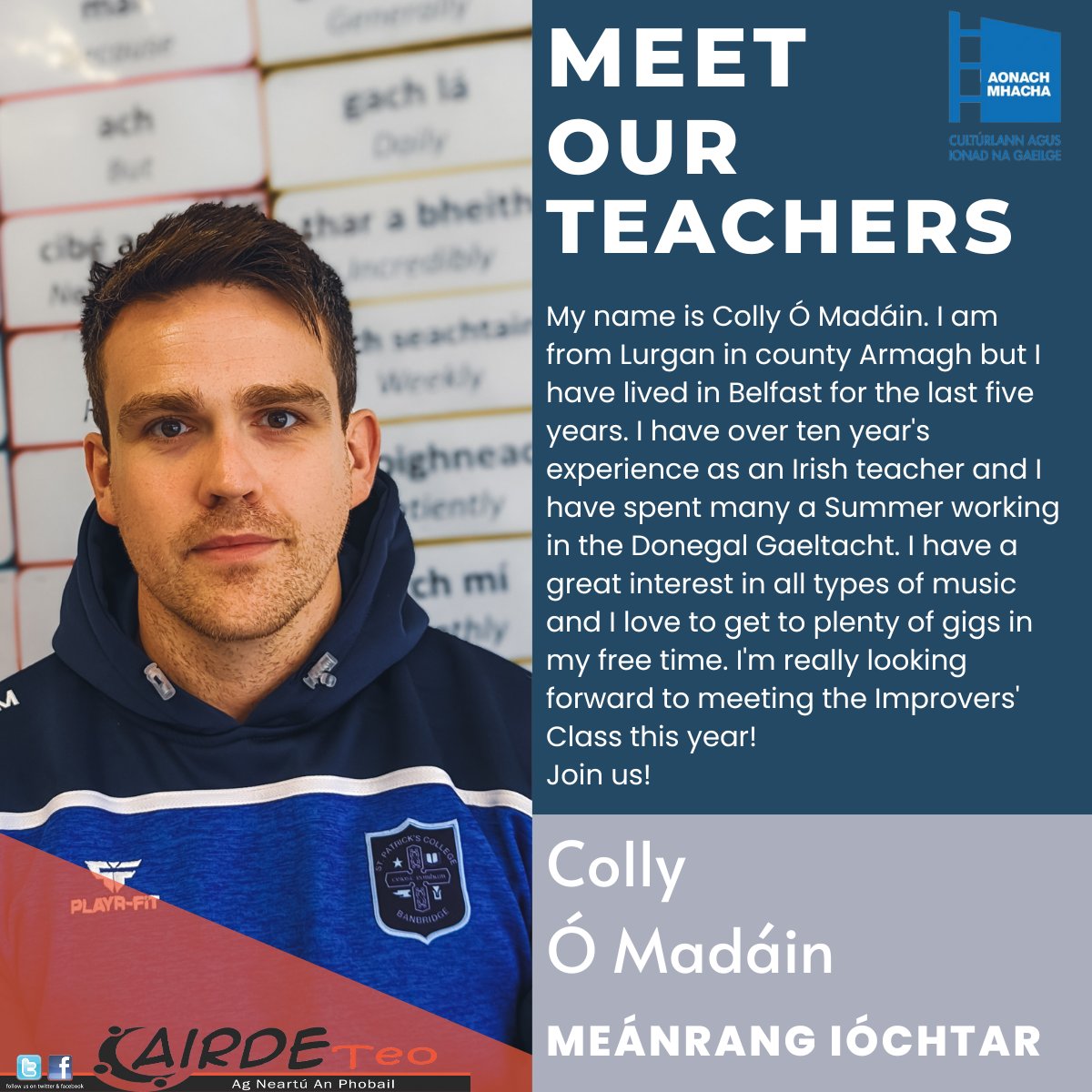 Next up, Colly Ó Madáin who will be taking our Intermediate Improvers Class
Register here now - 
cairdeteo.com/events/autumn-…