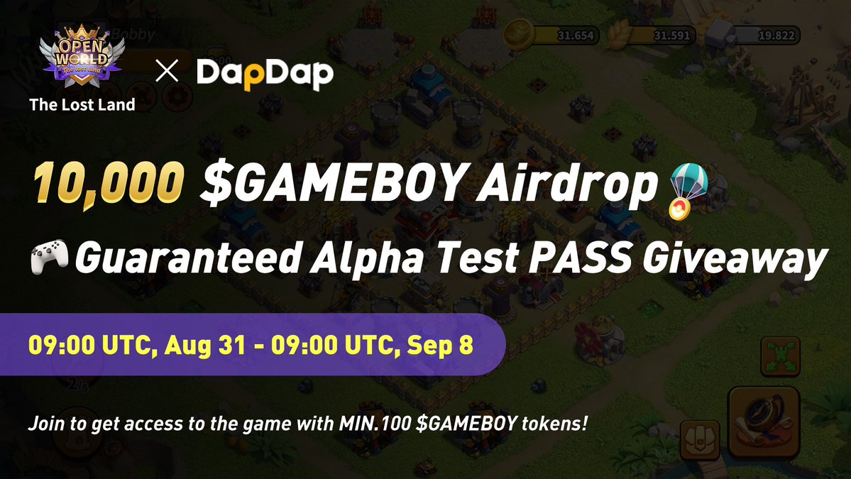 dapdapio's tweet photo. 📣We are excited to announce our partnership with 
@TheLostLandNFT 

🎉To celebrate, we are running our #Airdrop !

Click the link to participate👇
https://t.co/c21IAPQgLG

https://t.co/kSmMxHyM4T #P2E #NFTGiveaway #playtoearn #cryptocurrency #GameFi https://t.co/KknIRDHRAW