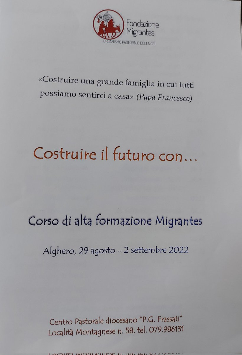 MigrantesV's tweet photo. Terza giornata del corso di alta formazione Migrantes, oggi si parla di COSTRUIRE INSIEME LA CHIESA - LA SINODALITA' gmmr2022 #migrantes #alghero https://t.co/7CC6mnx2Dd