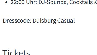 Vielen Dank <a href="/dbi_duisburg/">Duisburg Business & Innovation GmbH</a> für die Einladung zur #GarageDU Demo Night. Kurze Frage: der angegebene Dresscode bedeutet schon Tracht, oder?

Jogging Anzug, Socken, Adiletten?
#teamduisburg