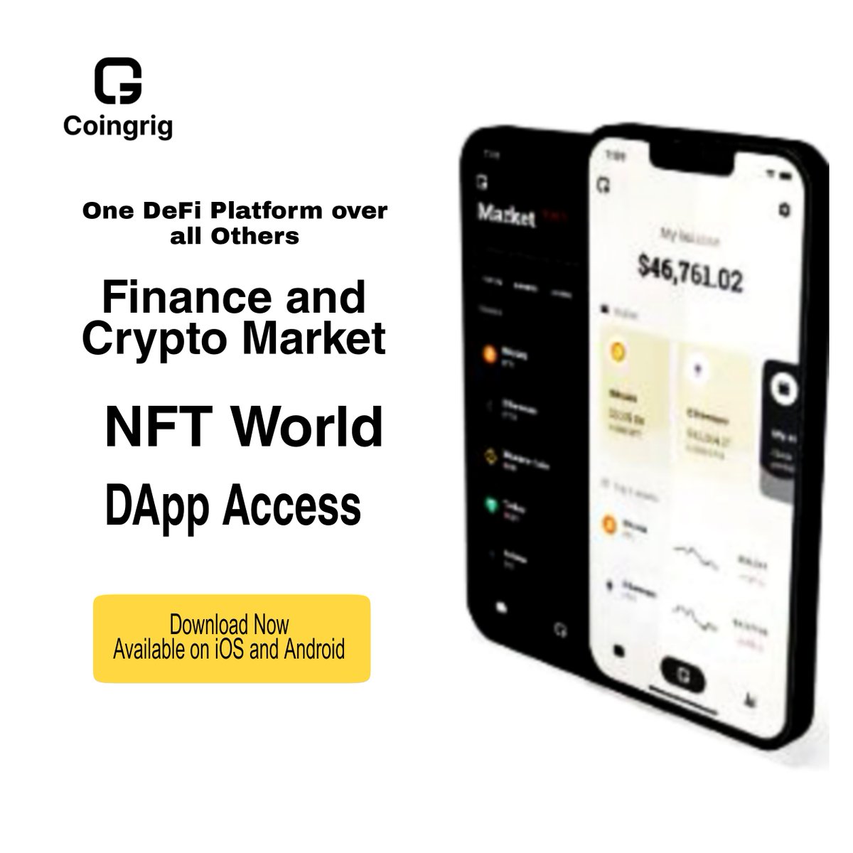 coingrig's tweet photo. #Coingrig Digital Wallet: One powerful and Simple wallet for all your #web3 needs.
☑️ Access Defi, NFTs, and Dapps easily, all in one app, without switching networks.
☑️ Store #Crypto and NFTs Safely.

Learn More and Download 👇
https://t.co/zpe3zV84In https://t.co/eEPW4bl4Jm