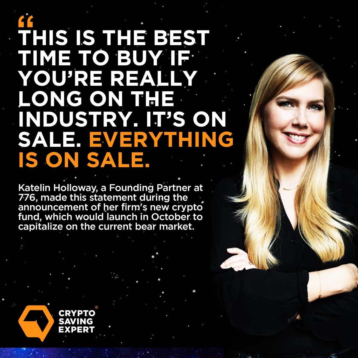 CryptoSavingExp's tweet image. ‘EVERYTHING IS ON SALE’ says VC firm 776 regarding #crypto 🔥